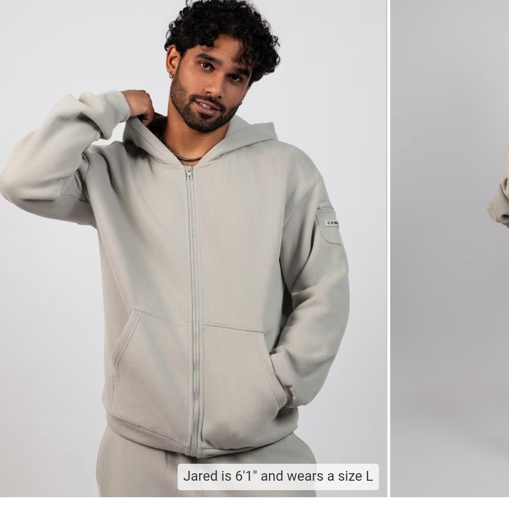 Men's Gray Zip-Up Hoodie